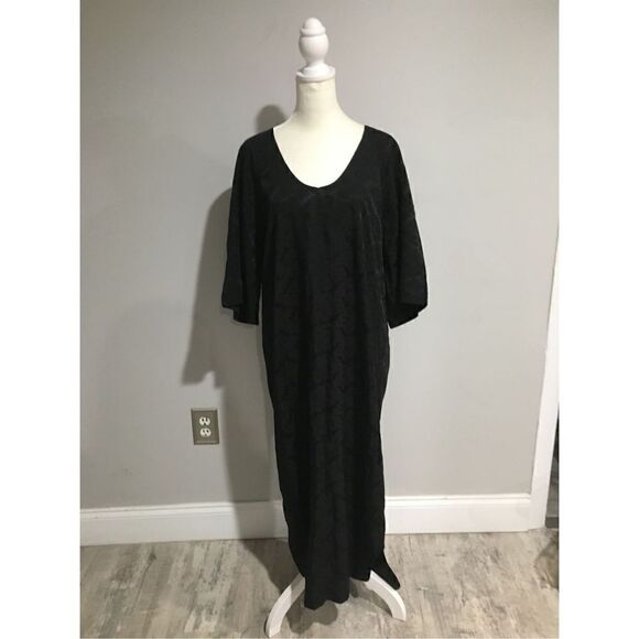 Ganni Black Jacquard Print Midi Dress Size 4 (36) NWT ** no belt - Picture 7 of 10